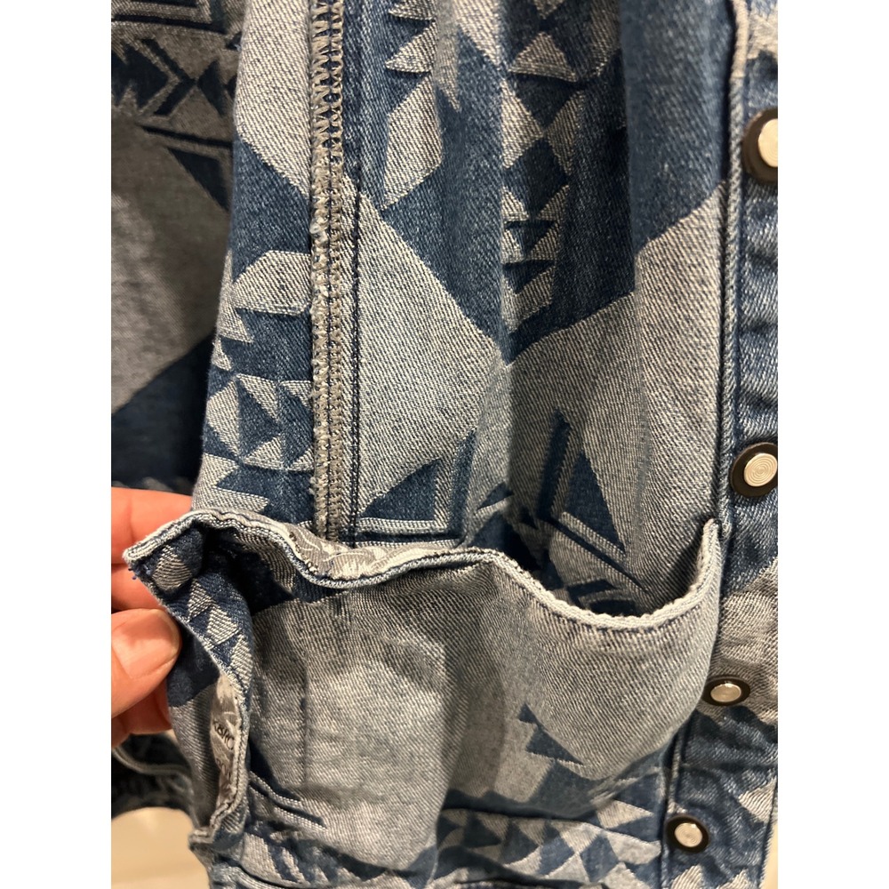 Rock & Roll Denim Aztec Fringe Western Jacket Blue XXL RRWD92RZQC - Picture 9 of 9